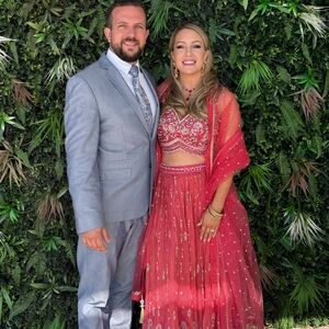 Elegant Coral/red Embroidered Lehenga Set